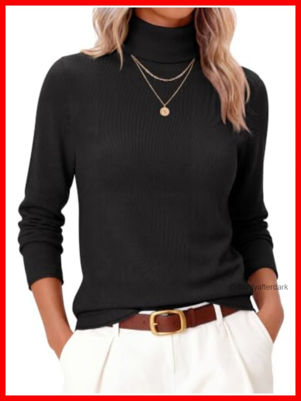 Womens Turtleneck Wool Blend Lightweight Pullover Sweater Long Sleeve Knit
